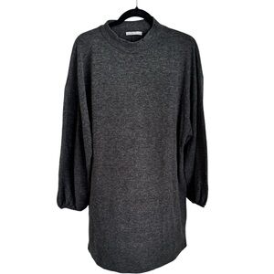 ZARA XL Marled Gray Mock Turtleneck Dress, Perfect for Fall